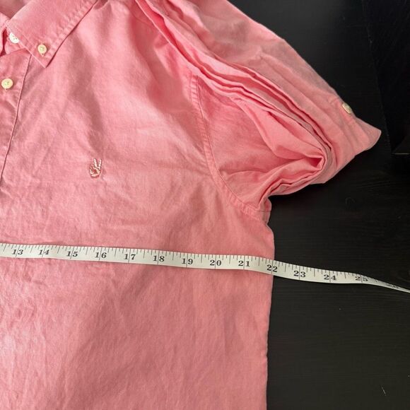 John Varvatos Shirt Mens Sz L Pink Button Down Long Sleeve Cotton Casual Logo - Picture 12 of 13